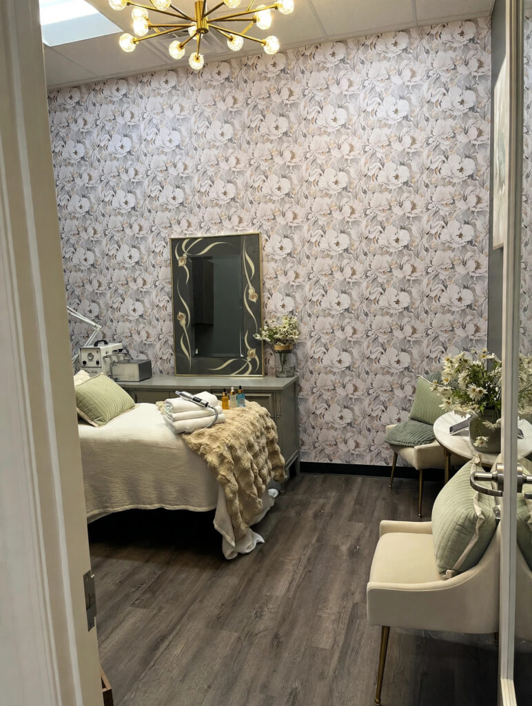 Microdermabrasion facial treatment setup